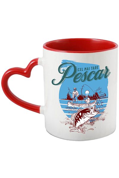 StoryGift Romania Father-fisherman mug family adventure fish lovers, 330ml, Ceramic with Handle, With,STG