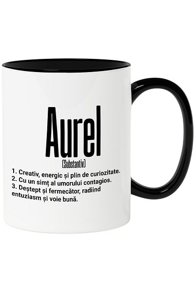 StoryGift Romania Mug With The Name Aurel, With Motivational Message, Creative, Energetic, Curious, Smart, , With ,STG