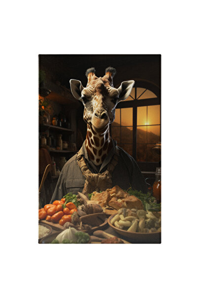 StoryGift Romania Tablou Canvas: Schimbare Din Amurg Cina Bogată Și Girafa Cu...