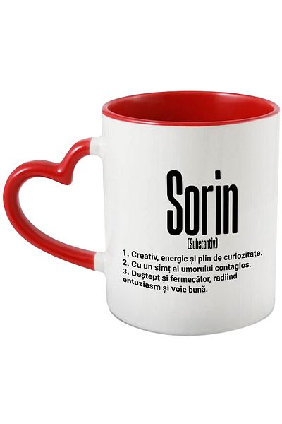 StoryGift Romania Mug With Name Sorin, With Motivational Message, Creative, Energetic, Curious, Smart, , With ,STG