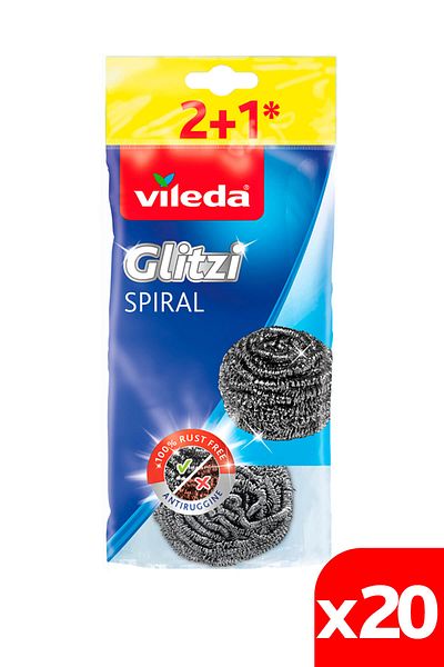 Vileda 3-Piece Glitzi Inox Steel 20-Pack