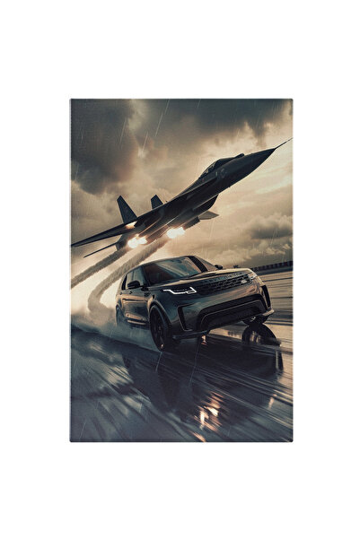 StoryGift Romania Tablou Canvas Autoturism Gri Range Rover Merge Pe Strada Um...