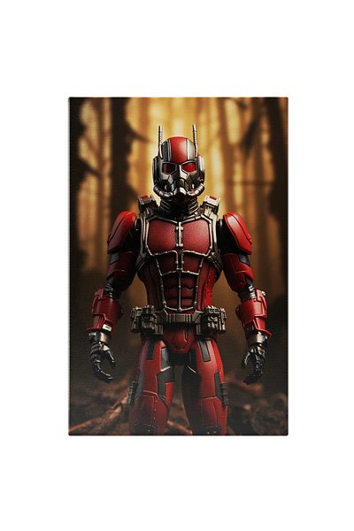 StoryGift Romania Canvas Painting 40 x 25CM Portrait of a robot with red armor in an artificial intelligence forest, STG