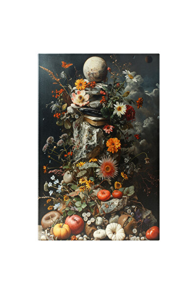 StoryGift Romania Tablou Canvas Mini Stanca Cu O Piatra-luna In Varf Cu Flori...