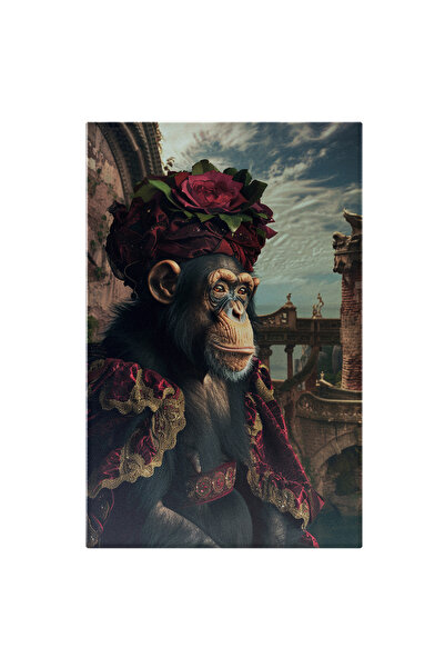 StoryGift Romania Tablou Canvas Bunica Maimuta Cu Ochii Caprui Si Turban In C...