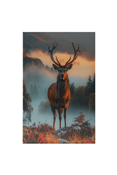 StoryGift Romania Tablou Canvas Domnia Cerbului În Amurg Silueta Gratioasă În...