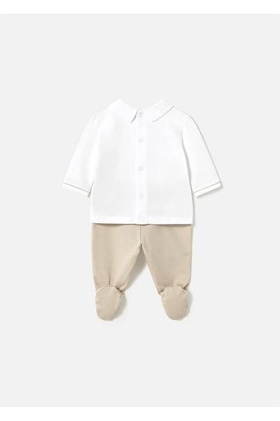 MAYORAL Baby Boy Long Sleeve T-Shirt Leggings Suit Beige 1558