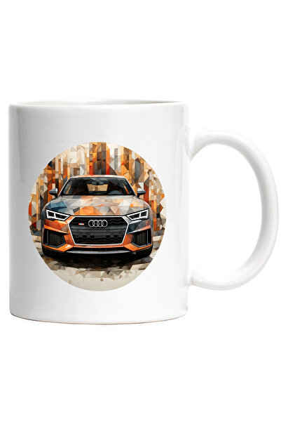StoryGift Romania Cana Cu Masina, Audi, Mosaic, Ilustratie, Cerc, Abstract, M...