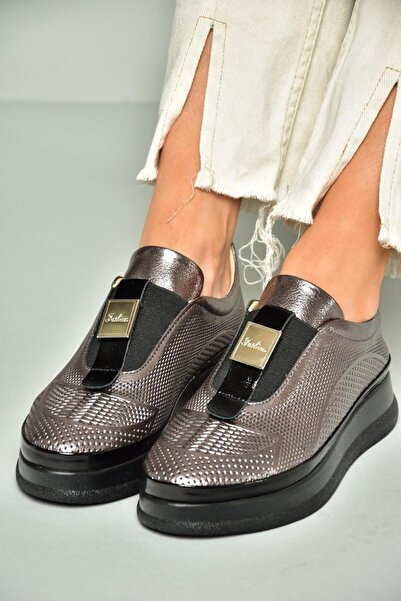 Fox Shoes U555130603 Платинові жіночі туфлі з натуральної шкіри