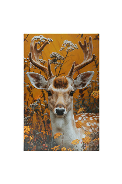 StoryGift Romania Tablou Canvas Căprioara Cornută În Florile Înalte De Pe Câm...