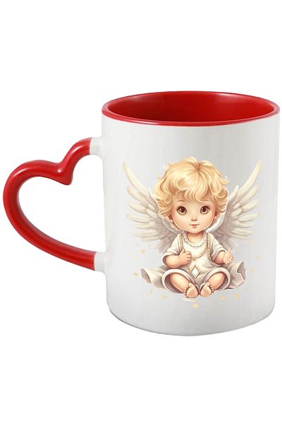 StoryGift Romania Mug with a baby with angel wings | illustration | blond | care | parents | , With ,STG