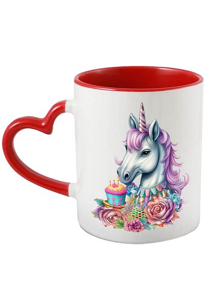 StoryGift Romania Mug with a unicorn | illustration | party | birthday | roses | flowers, With ,STG