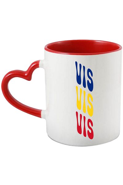 StoryGift Romania The Word Dream Mug, in the Colors of the Romanian Flag, Red, Yellow, Blue, Text, With, STG
