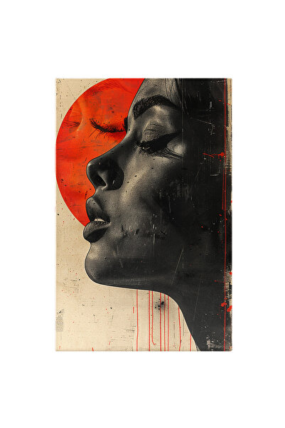 StoryGift Romania Tablou Canvas Portret Feminin Din Profil, Dama Cu Ochii Inc...