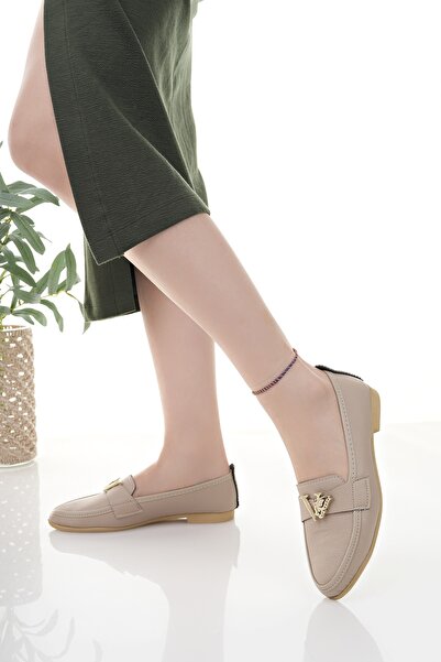 Modafırsat Women's Ballerinas Beige Stylish Home Business Office Casual Shoes