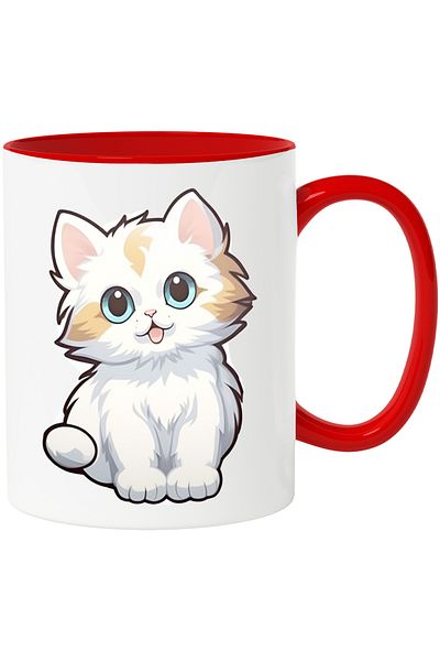 StoryGift Romania Big Blue Eyes Cat Mug, Cat Lovers, Pets, Blah, With,STG