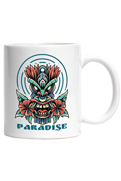 StoryGift Romania Cana Cu Mesaj In Engleza Paradise, Masca, Hibicus, Frunze, ...