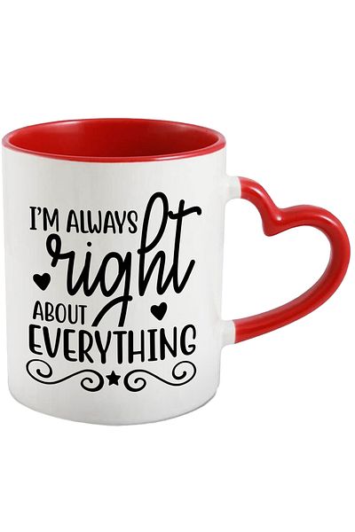 StoryGift Romania Heart Mug for those who are always right about everything with Handle I, With ,STG