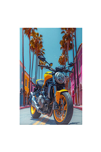 StoryGift Romania Tablou Canvas Orasul Cu Casele Colorate Si Peisaj De Palmie...