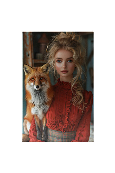 StoryGift Romania Tablou Canvas 40 x 25CM Fata cu Parul Blond si Ochii Albast...