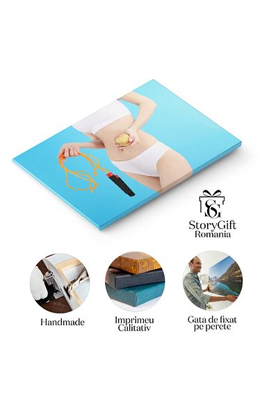 StoryGift Romania Tablou Canvas - Femeie Si Mar, Dieta Si Sanatate, Silueta Tonifiata, Slabire Si Fitness, Model