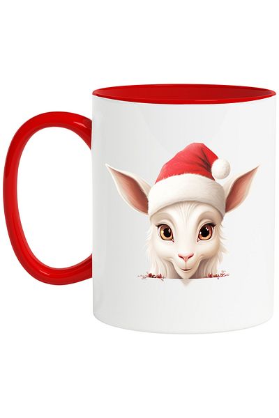 StoryGift Romania Mug with a kid wearing a Christmas hat | illustration | holiday | ve, Cu ,STG