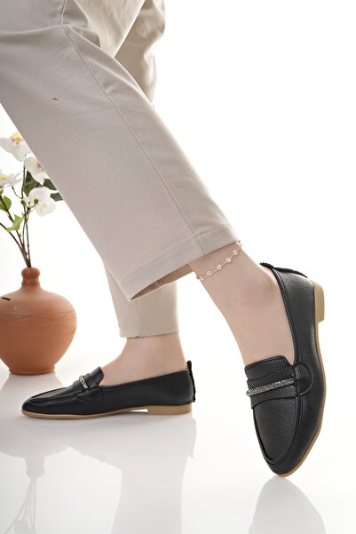 Modafırsat Women's Ballerina Black Stylish Home Business Office Casual Shoes