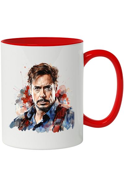 StoryGift Romania Mug With Robert Downey Jr, Actor, Celebrity, Hollywood, Multicolor 330 ml, Wax, With ,STG