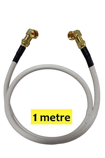 Vwin Gold L Tipi F Konnektörlü Anten Kablosu 90 Derece “Tak Kullan” (1 Metre)