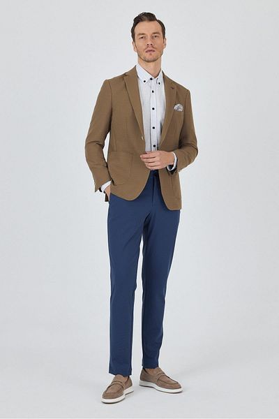 İmza Jachetă casual slim fit, cu guler mono din nurcă închisă, elastică, 6 picături 1002250125