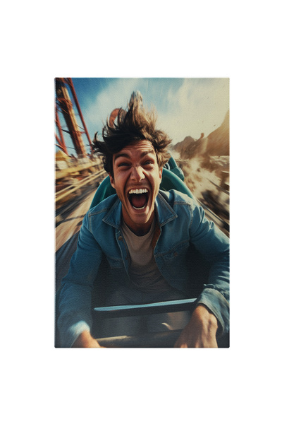 StoryGift Romania Tablou Canvas: Parcul De Distractii Barbat In Roller Coaste...