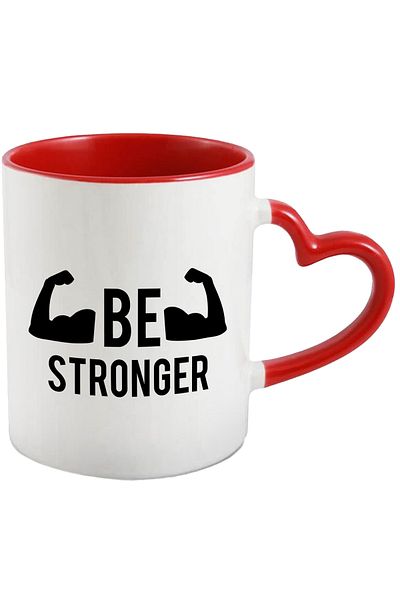 StoryGift Romania Mug with message that urges you to be stronger - muscle ambition with Handle Ini, Cu, STG