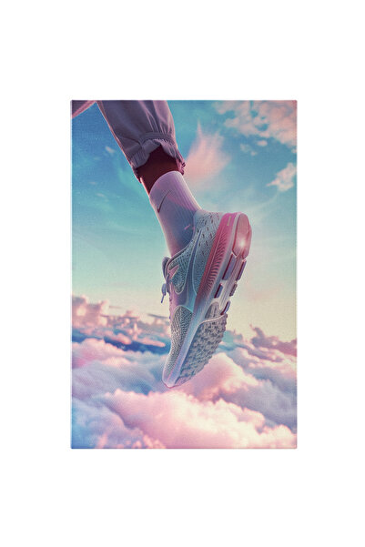 StoryGift Romania Tablou Canvas Picior Feminin Purtând Adidași Albi Cu Roz De...