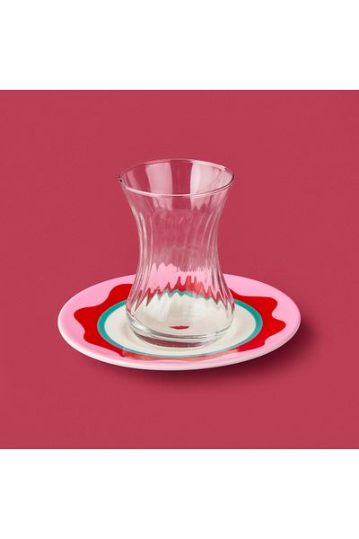 Evidea Kitchen Granny Tea Plate - Pink / Red - 13 cm