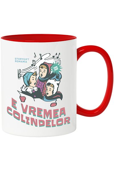 StoryGift Romania Mug It's Carol Time Children Choir Singing Holidays, 330ml, Ceramic with Ro Handle, With, STG