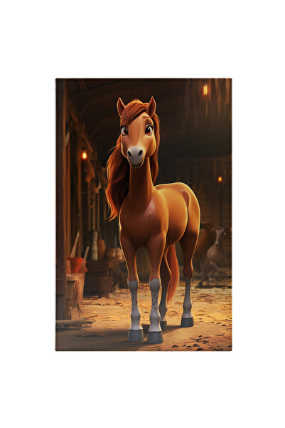 StoryGift Romania Tablou Canvas: Cal Bucuros Si Ingrijit In Grajd Cu O Coama Mare Asteptand Sa Fie Pieptanat Pic