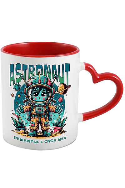 StoryGift Romania Astronaut mug earth is my home child pollution planet Earth, 330ml, Ceramic, Cu, STG