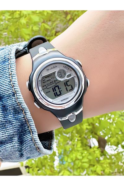Ferrucci Jaga Black Silicone Cord Watch with Gray Detailed Stopwatch