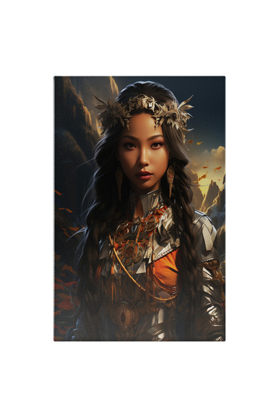 StoryGift Romania Tablou Canvas: Printesa Razboinica Croiala Costum, Intuneri...