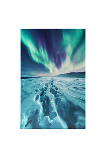 StoryGift Romania Tablou Canvas: Urme De Pași În Zăpada De La Polul Nord Pust...