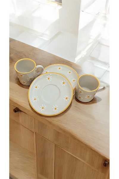 MOSHOME 2' Li Daisy Themed Tea and Coffee Cup