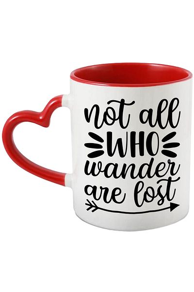 StoryGift Romania Mug with the text "Not all who wander are lost" - not all who wander are lost, With ,STG