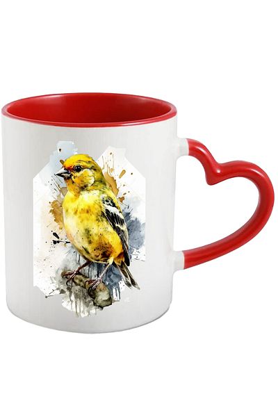 StoryGift Romania Bird Portrait Mug, Cute Yellow Swallow, Abstract Art, P Lovers, With ,STG