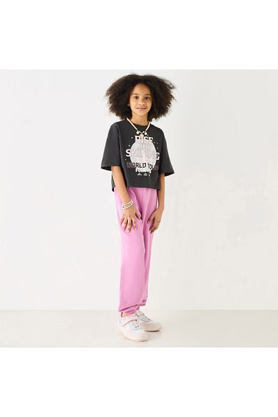 Juniors Graphic Print T-Shirt With Crew Neck And Short Sleeves