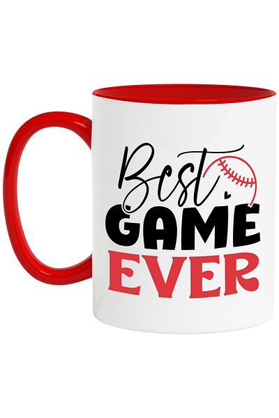 StoryGift Romania Baseball mug with the message "Best game ever" - the best game ever, With ,STG