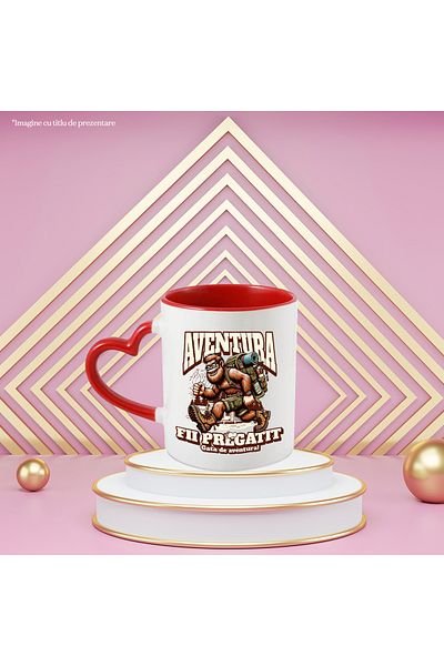 StoryGift Romania Mug Dad who loves adventure, family relationship, 330ml, Ceramic with Heart Handle, With, STG