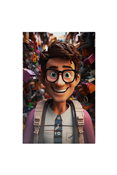 StoryGift Romania Tablou Canvas: Barbat Cu Ochii Verzi Si Ochelari Cu Rama Ne...