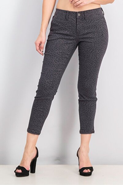 Market And Spruce Women Petite Rosabel Skinny Printed Pant, Dark Gray