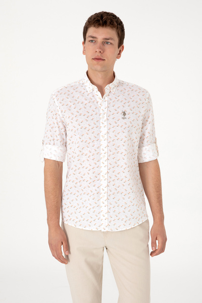 U.S. Polo Assn. Men's Khaki Long Sleeve Shirt 50288374-Vr027