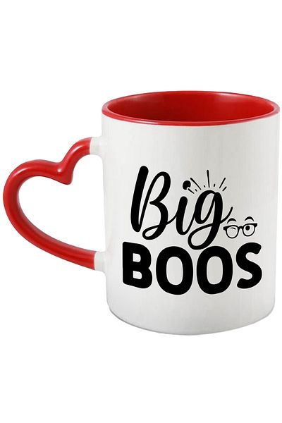 StoryGift Romania Mug with illustration showing some glasses and the message in English "Big boos" - hui, Cu,STG